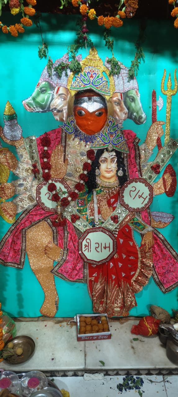 Panchmukhi Hanuman roop with Mata